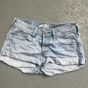 Hollister Denim Shorts Cuffed‎ Hem Light Wash Casual Summer Women's Size 5